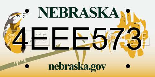 4EEE573 Nebraska License Plate