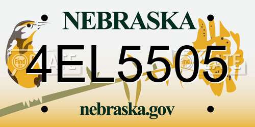 4EL5505 Nebraska License Plate