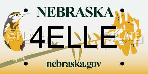 4ELLE Nebraska License Plate