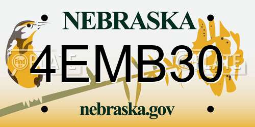 4EMB30 Nebraska License Plate