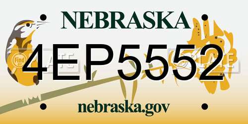 4EP5552 Nebraska License Plate