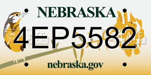 4EP5582 Nebraska License Plate