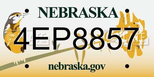 4EP8857 Nebraska License Plate