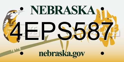 4EPS587 Nebraska License Plate