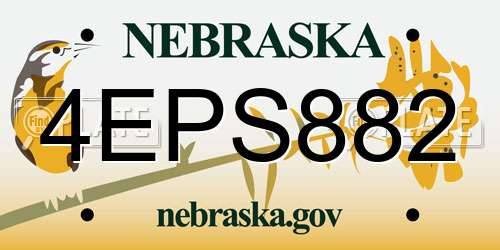 4EPS882 Nebraska License Plate