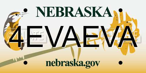 4EVAEVA Nebraska License Plate