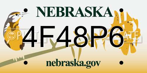 4F48P6 Nebraska License Plate