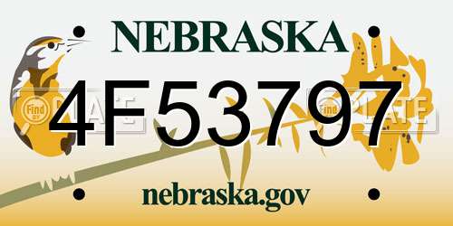 4F53797 Nebraska License Plate