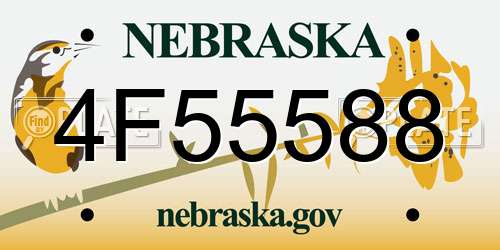 4F55588 Nebraska License Plate