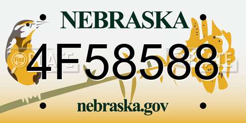 4F58588 Nebraska License Plate