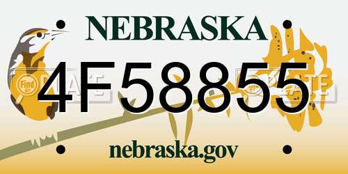 4F58855 Nebraska License Plate