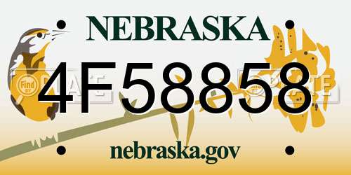 4F58858 Nebraska License Plate