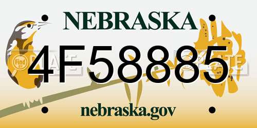 4F58885 Nebraska License Plate