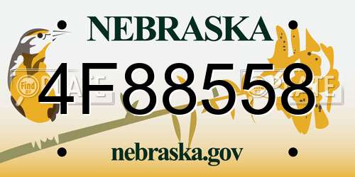 4F88558 Nebraska License Plate