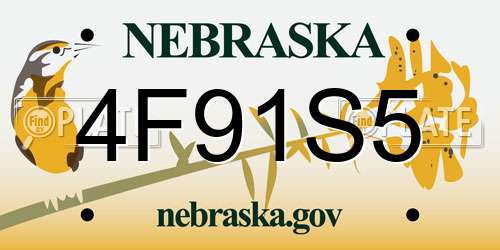 4F91S5 Nebraska License Plate