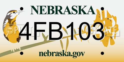 4FB103 Nebraska License Plate