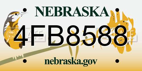 4FB8588 Nebraska License Plate