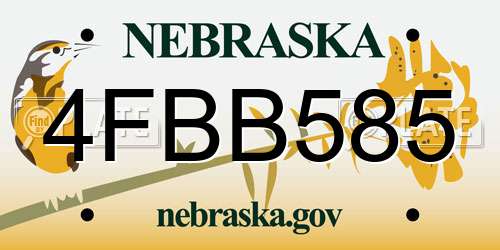 4FBB585 Nebraska License Plate