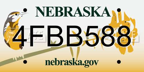 4FBB588 Nebraska License Plate