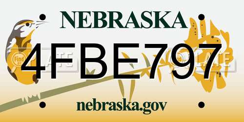 4FBE797 Nebraska License Plate