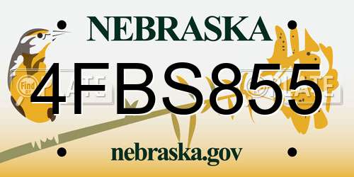 4FBS855 Nebraska License Plate