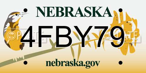 4FBY79 Nebraska License Plate