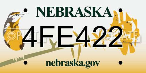 4FE422 Nebraska License Plate
