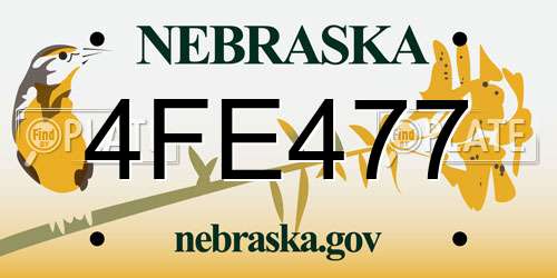 4FE477 Nebraska License Plate