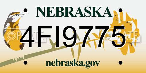 4FI9775 Nebraska License Plate