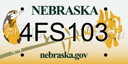 4FS103 Nebraska License Plate