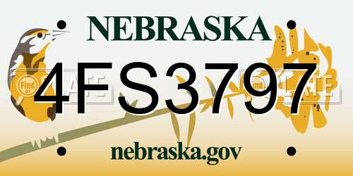 4FS3797 Nebraska License Plate