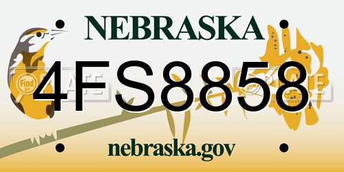 4FS8858 Nebraska License Plate