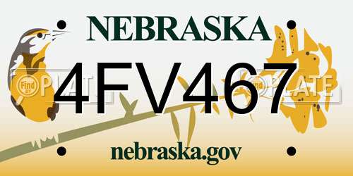 4FV467 Nebraska License Plate