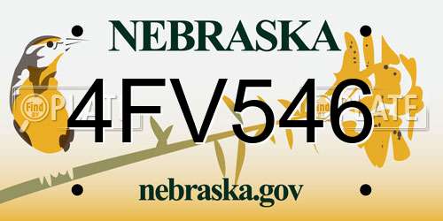 4FV546 Nebraska License Plate