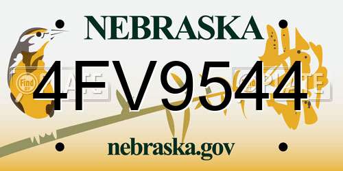 4FV9544 Nebraska License Plate
