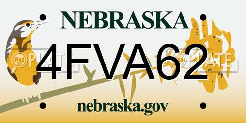 4FVA62 Nebraska License Plate