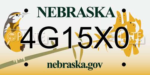 4G15X0 Nebraska License Plate
