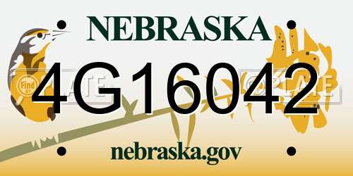 4G16042 Nebraska License Plate