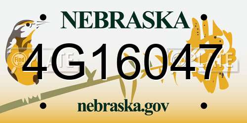 4G16047 Nebraska License Plate