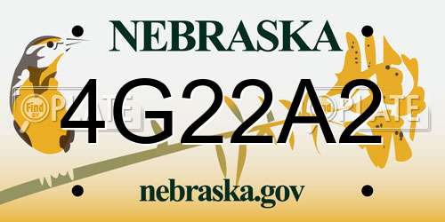 4G22A2 Nebraska License Plate