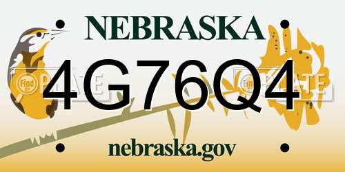 4G76Q4 Nebraska License Plate