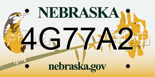 4G77A2 Nebraska License Plate
