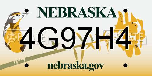 4G97H4 Nebraska License Plate