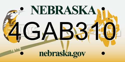 4GAB310 Nebraska License Plate