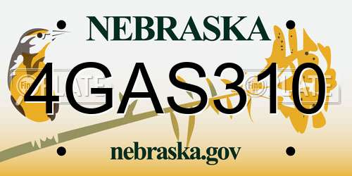 4GAS310 Nebraska License Plate