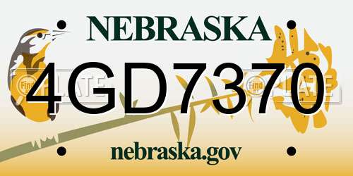 4GD7370 Nebraska License Plate