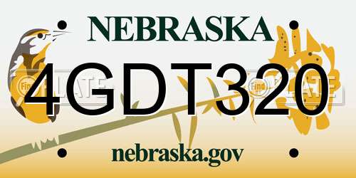 4GDT320 Nebraska License Plate