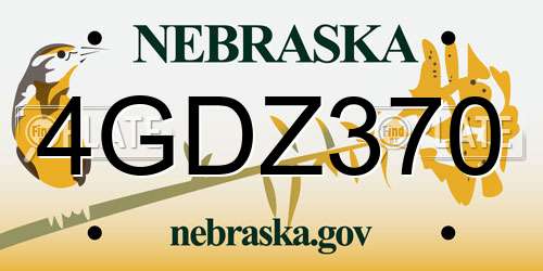 4GDZ370 Nebraska License Plate
