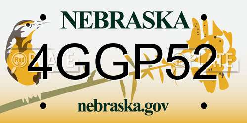 4GGP52 Nebraska License Plate