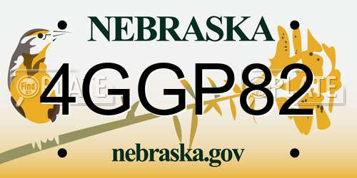 4GGP82 Nebraska License Plate